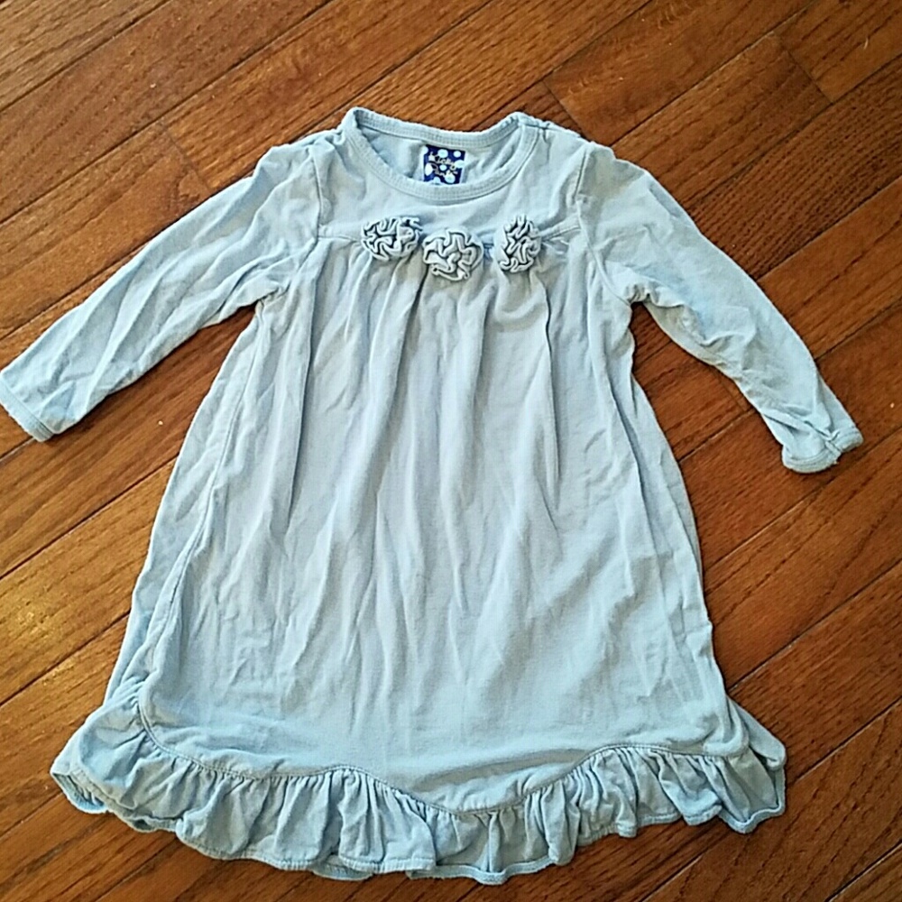 Kickee Pants/ kicky blue long dress 3-6, 6-12